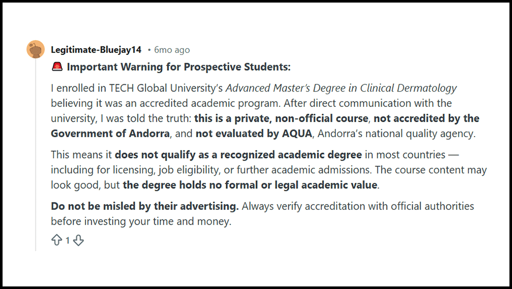TECH GLOBAL UNIVERSITY Reddit