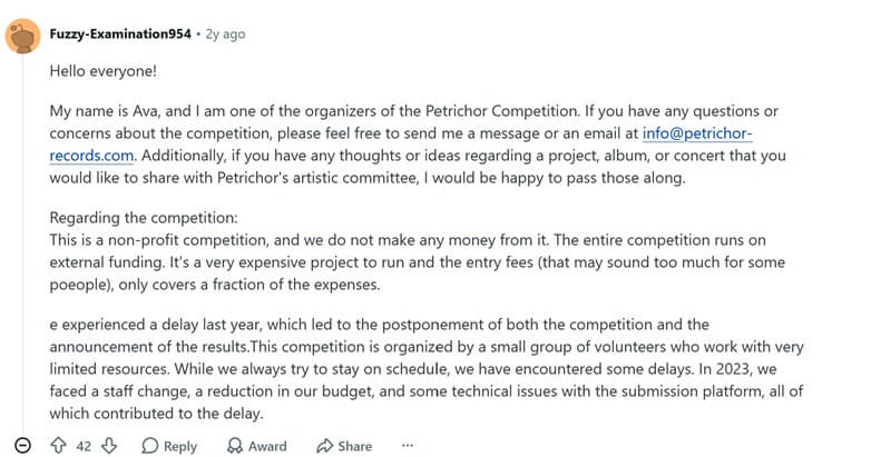 Petrichor Competition